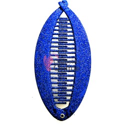 Accesoriu tip banana pentru prins parul din plastic PZS001FF - Albastru cu sclipici 